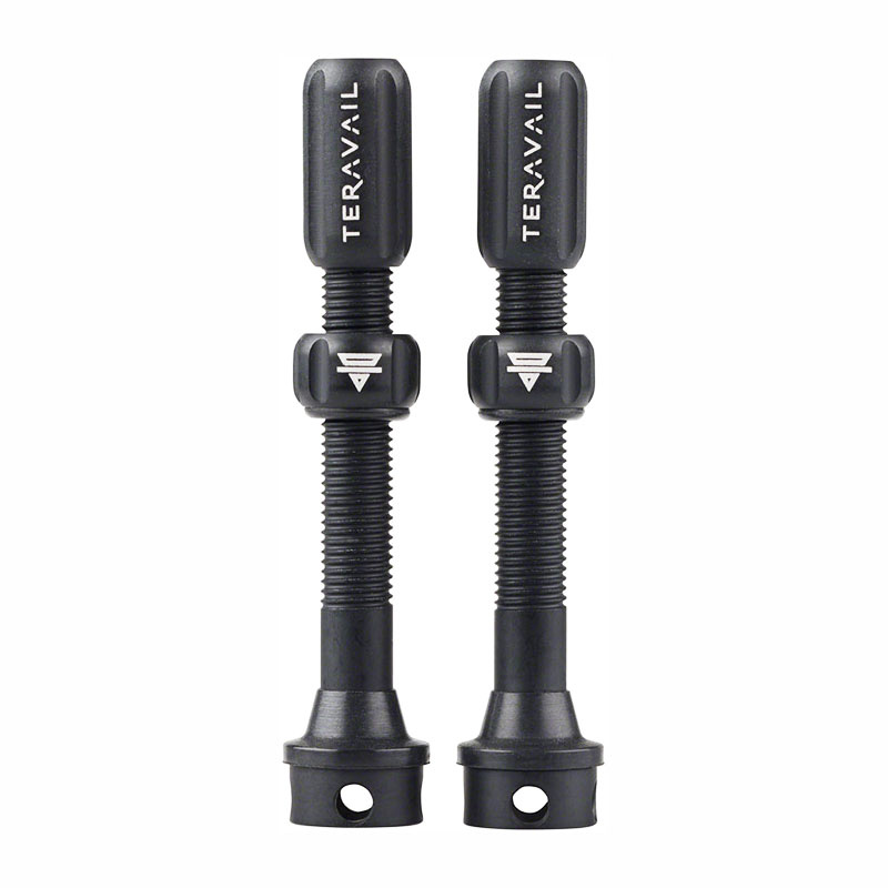 Teravail Alloy Tubeless Valves - Pair, 48mm,  Matte Black