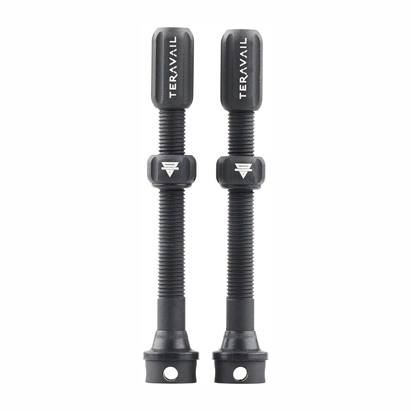 Teravail Alloy Tubeless Valves - Pair, 60mm, Matte Black