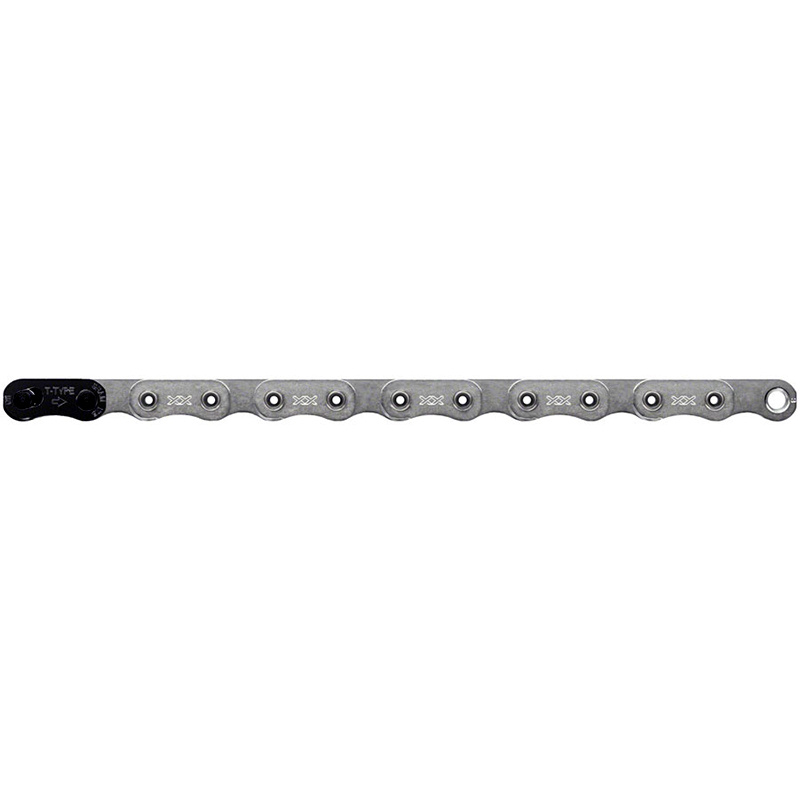 SRAM XX Eagle T-Type Flattop Chain - 12-Speed, 126 Links, Hollow Pin, Includes PowerLock Connector, PVD Coated, Silver