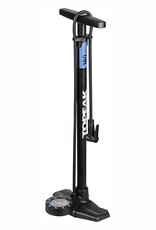 Topeak Joeblow Roadie Ex Floor Pump - Steel Barrel / Plastic Base, 3.5" Base Mount Gauge, 160 Psi /11 Bar, Smarthead, Black/Blue