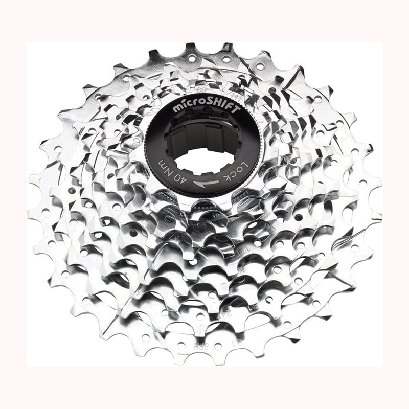 MicroShift G10 Cassette - 10 Speed, 11-28t, Silver, Chrome Plated, With Spider