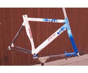 Guru Trilite Frame Fork blue white 57cm 2005 Schwab Cycles