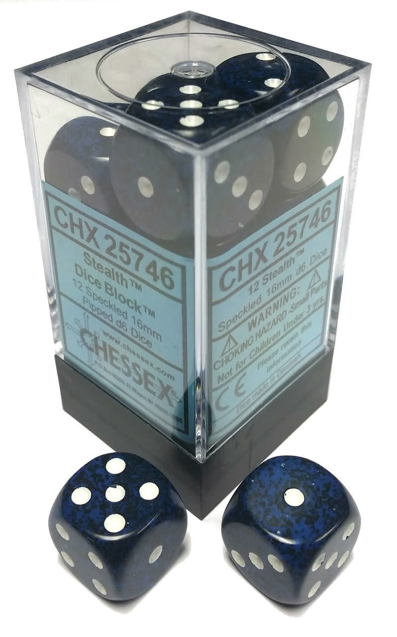 12 Air Speckled 16mm d6 Chessex Dice Sets