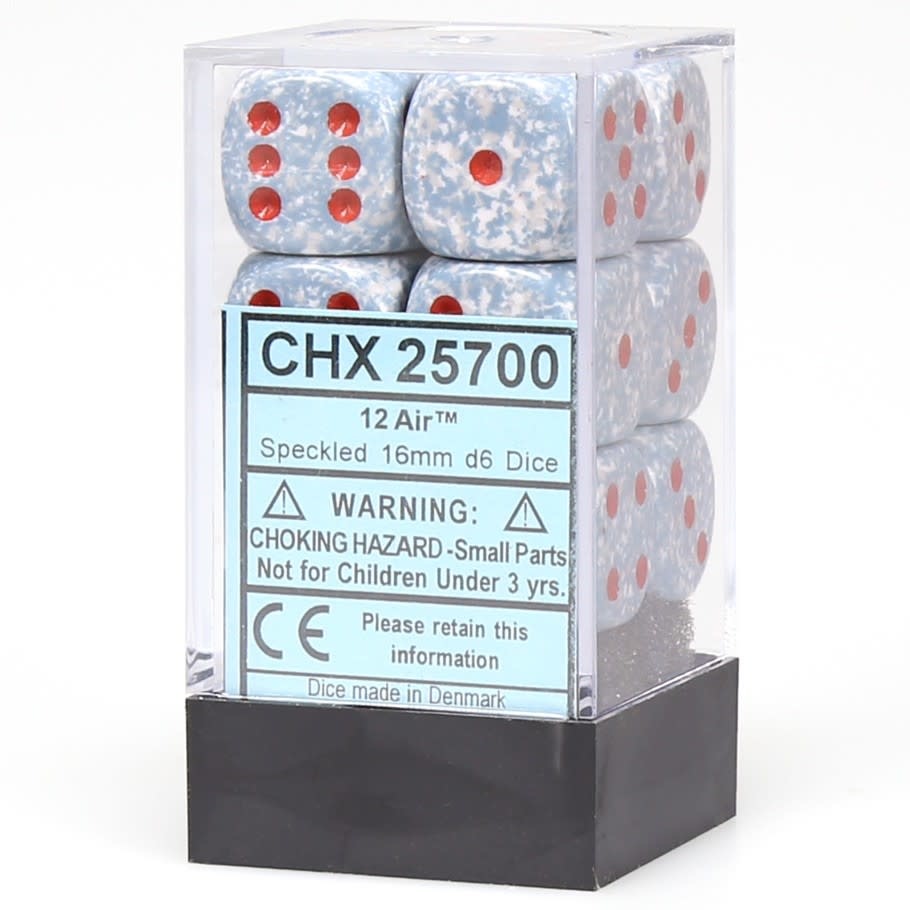 12 Air Speckled 16mm d6 Chessex Dice Sets