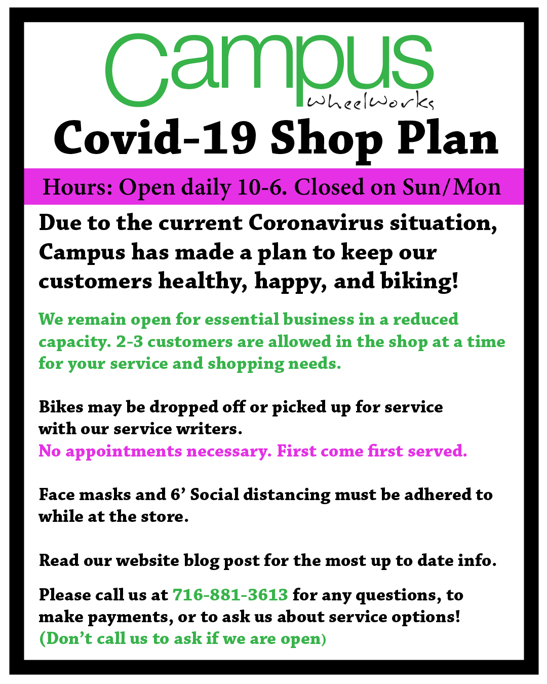Campus Covid-19 business Update 11/3