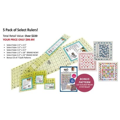 Quilters Select 5 Pack of Select Rulers