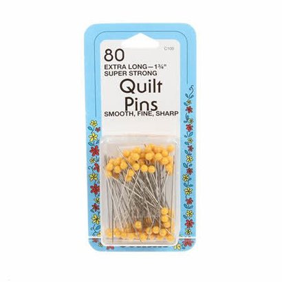 Checker Quilting Yellow Head Pin Size 28 - 1 3/4in 80ct