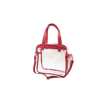 Carryall Tote - Clear PVC with Red