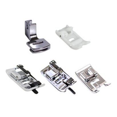 Brother 5 Feet Package-Ditch Foot, Roller Foot, Piping Foot, Edge Joining Foot, and Gathering Foot