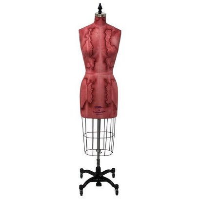 Antique Missy & Junior Dress Form in rose color With traditional heavy duty cast iron base