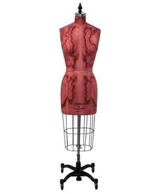 Antique Missy & Junior Dress Form in rose color With traditional heavy duty cast iron base  0