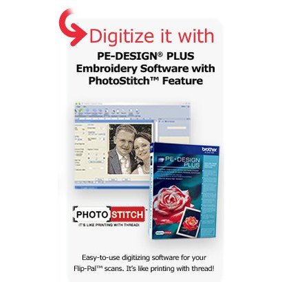 Brother Photo Stitch Bundle. Includes Flip Pal + PEDPLUS + EFT10PKG