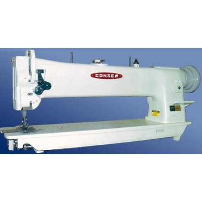 Consew Consew 206RBL18" Longarm Walking Foot Needle Feed Sewing Machine, Stand, Safety Clutch Retiming, Big Bobbin, Power Stand, 100 Needles, S32 Welt