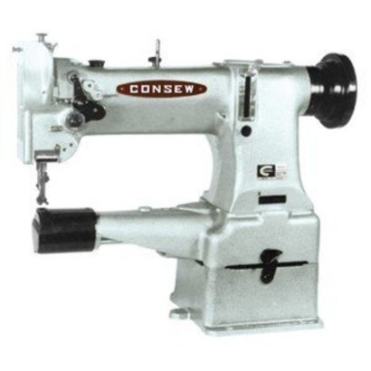 Consew 227R-2 Cylinder Arm Walking Foot Needle Feed Industrial Sewing Machine, 10" Arm, 5/16" Foot Lift, Safety Clutch Retime, 3300 SPM, Power Stand