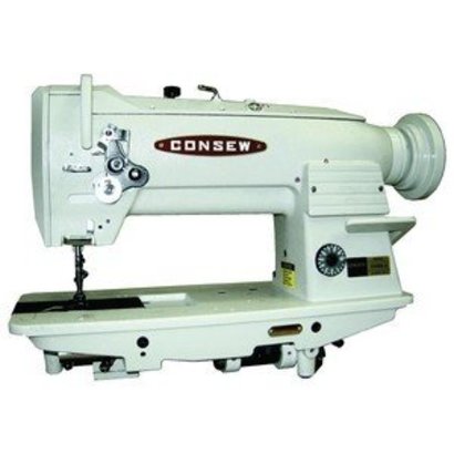 Consew 255RB-3 Walking Foot Needle Feed Sewing Machine, Stand, 10"Arm, 9/16"Lift, 4SPI, Safety Clutch, Drop In Vertical Axis Bobbin 15041, 3000RPM