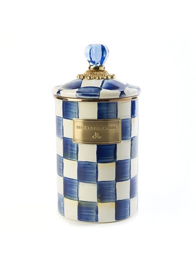 Royal Check Enamel Canister - Large