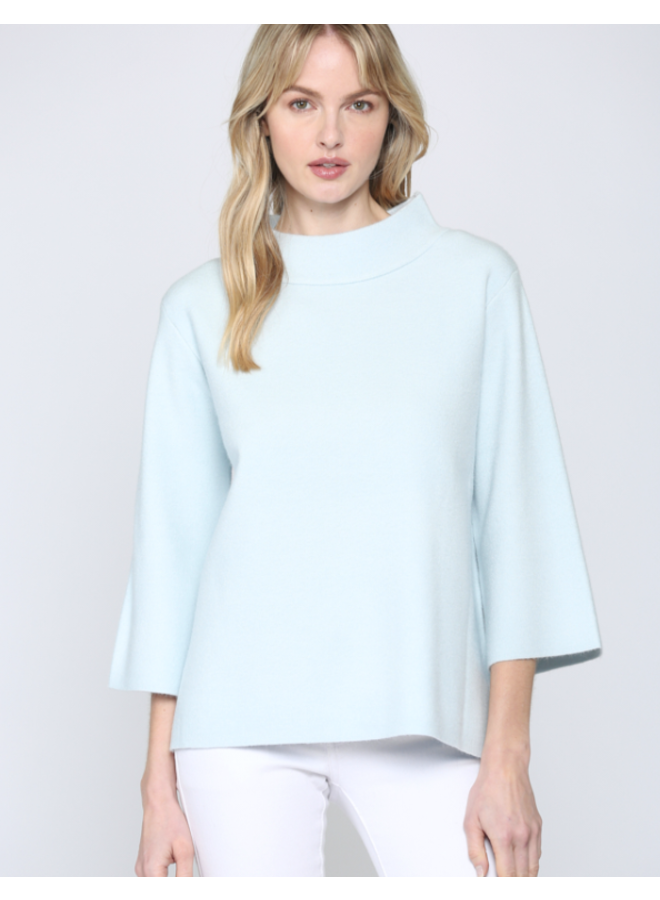 white bell sleeve sweater