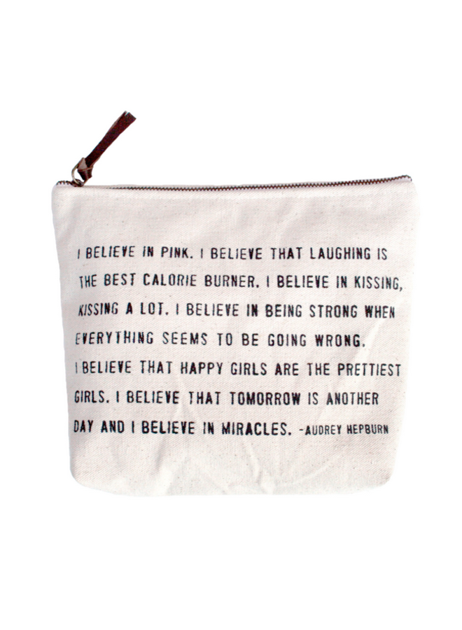 I Believe in Pink Canvas Bag - ivory & birch