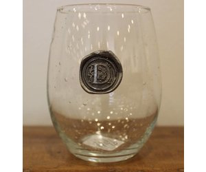 Stemless Wine Glass - Pewter Initial – A Country Setting