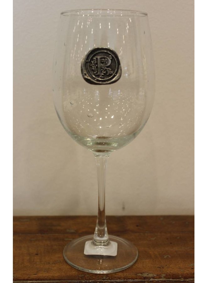 Stem Wine Glass-Initial P