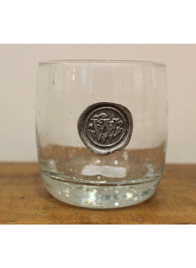 Double Old Fashion Glass-Initial W