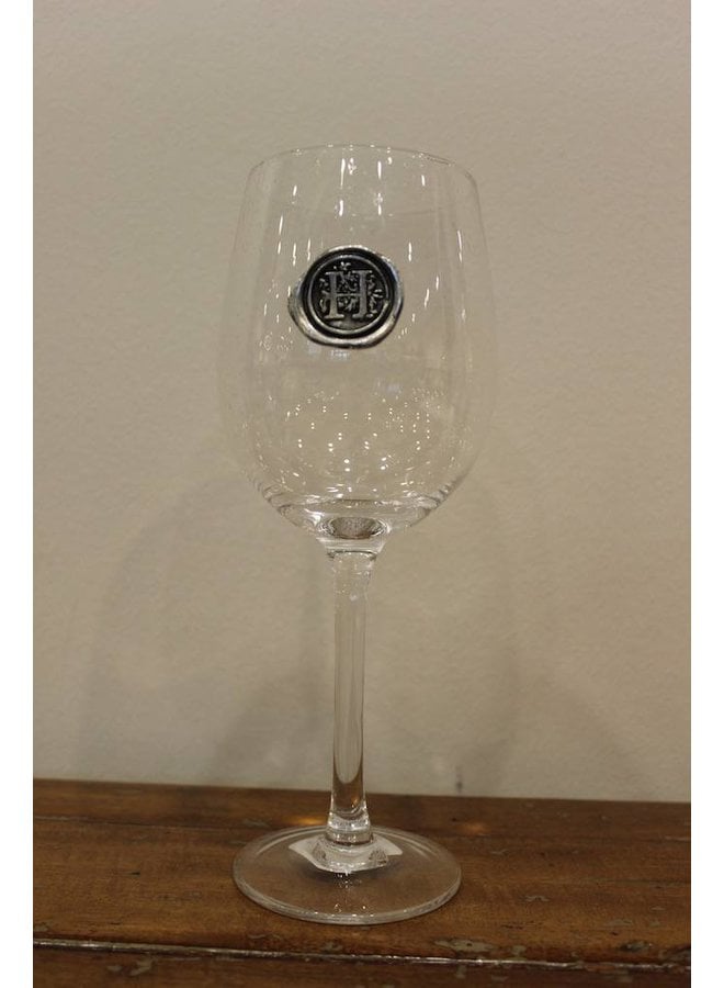 Stem Wine Glass- Initial H
