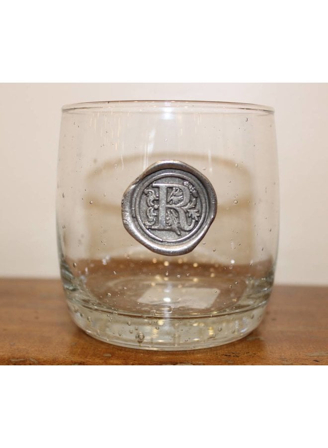 Double Old Fashion Glass-Initial R