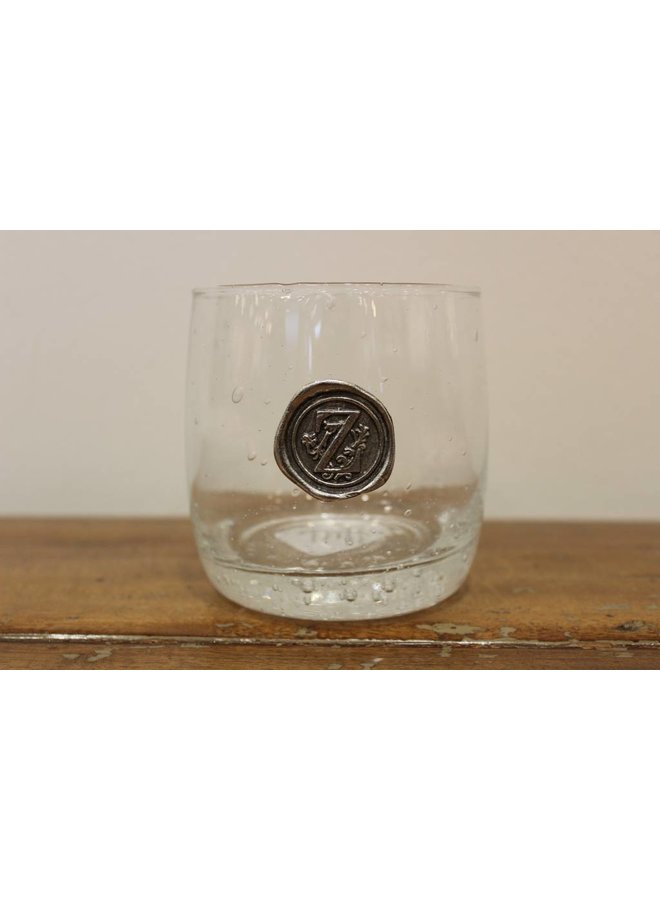 Double Old Fashion Glass- Initial Z