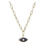 Brass Enamel Evil Eye Necklace -