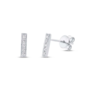 14K White Gold and Diamond Mini Bar Earrings (.08ct)