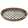 Courtly Check Rattan & Enamel Party Tray
