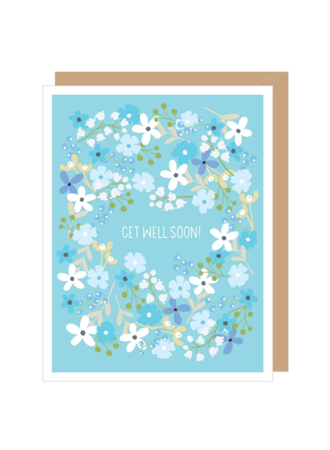 Floral Get Well Greeted Card