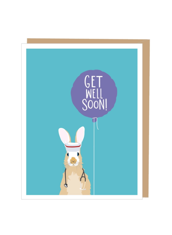 Rabbit Nurse Get Well Card