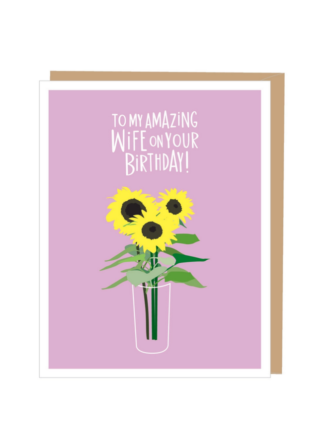 Sunflower Wife Birthday Card