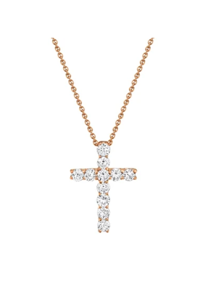 14k rose gold cross pendant