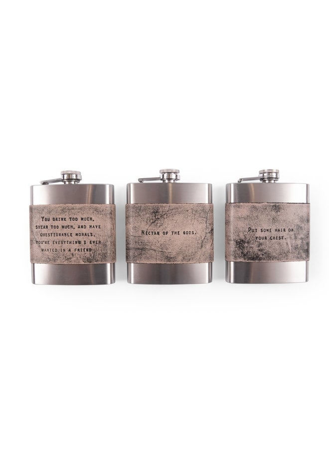 Leather Quote Flask