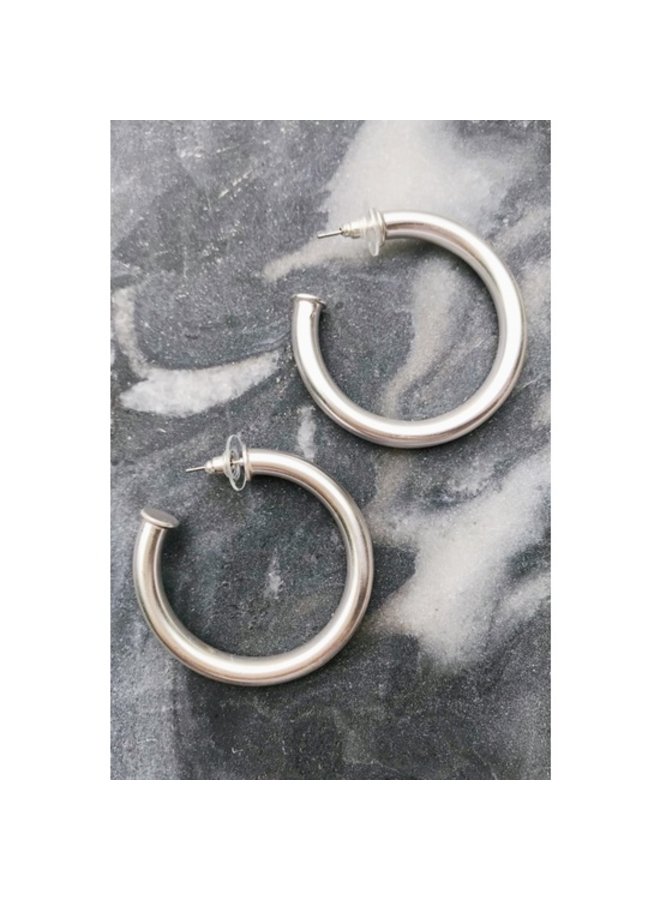 Champagne Lifestlye Earrings Silver - Small