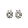 Ridged Mini Donut Hoops - Silver
