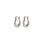 Ridged Mini Martina Hoops - Silver