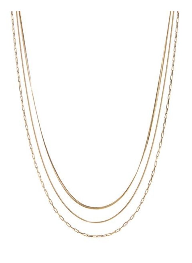 Chandon Multi Chain Charm Necklace- Gold