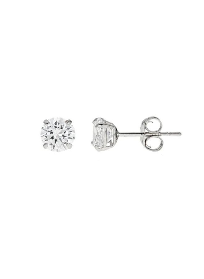 14k Silver CZ Studs 1.0  Carats Total Weight
