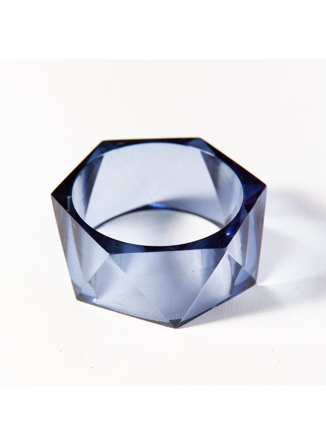 Lapis Lucite Faceted Bangle