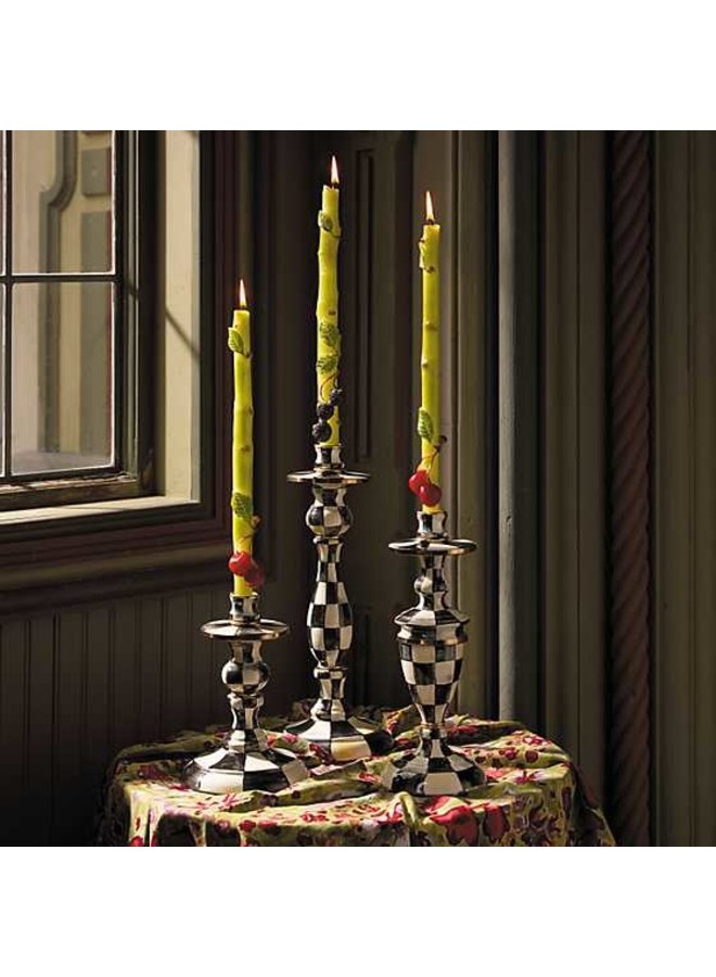 Courtly Check Small Enamel Candlestick