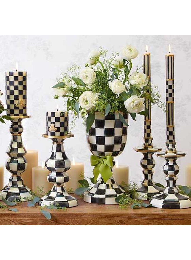 Courtly Check Small Enamel Candlestick