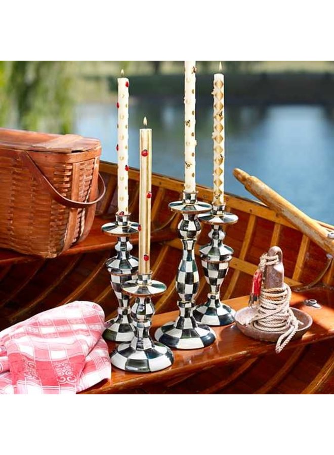 Courtly Check Small Enamel Candlestick
