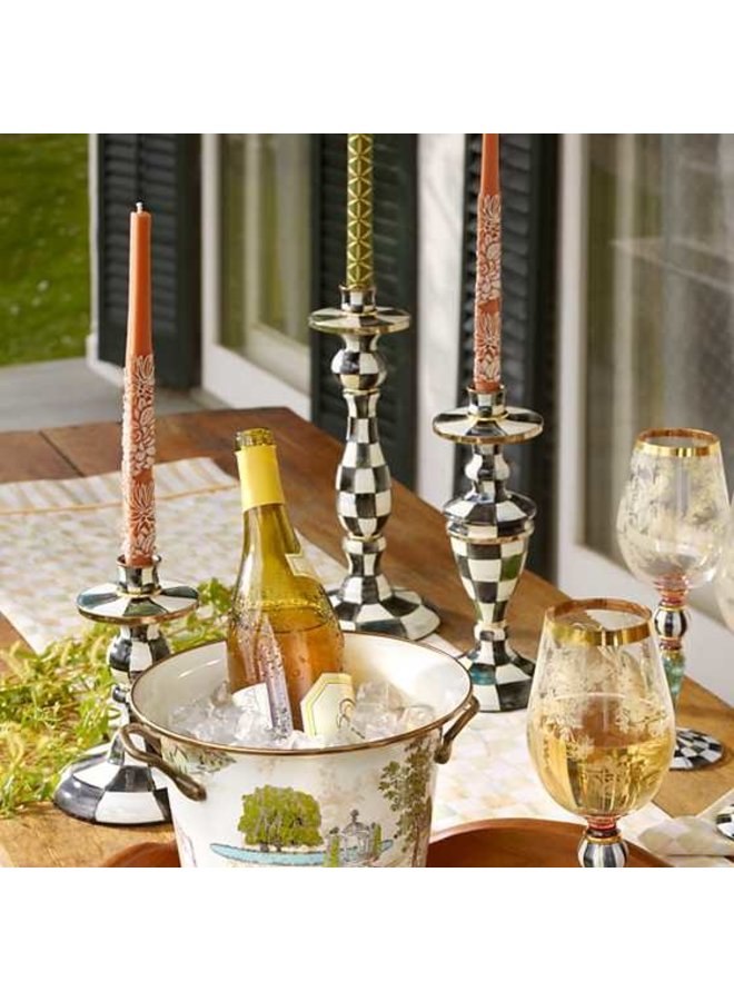 Courtly Check Small Enamel Candlestick