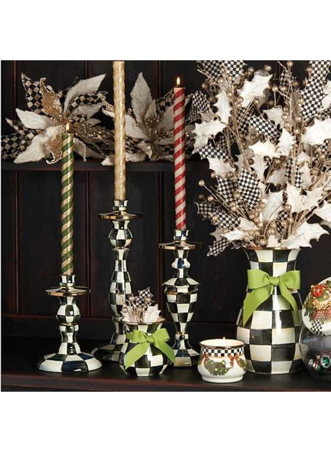Courtly Check Small Enamel Candlestick