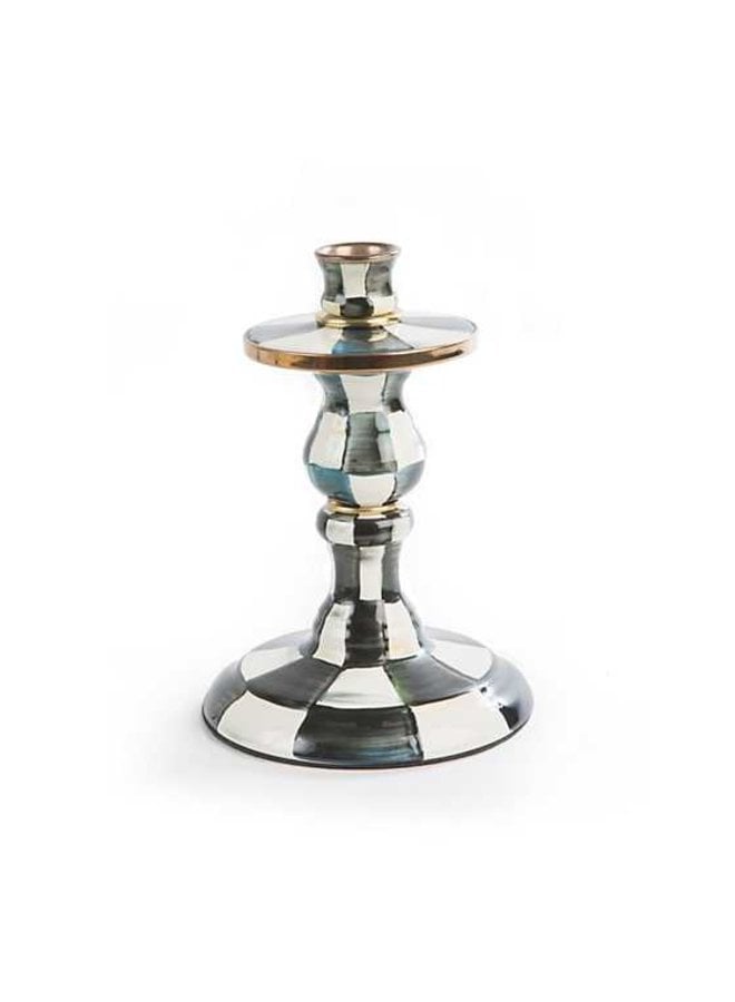 Courtly Check Small Enamel Candlestick