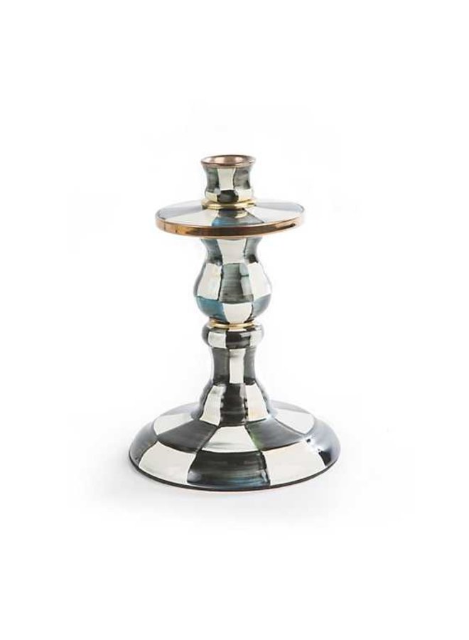 Courtly Check Small Enamel Candlestick