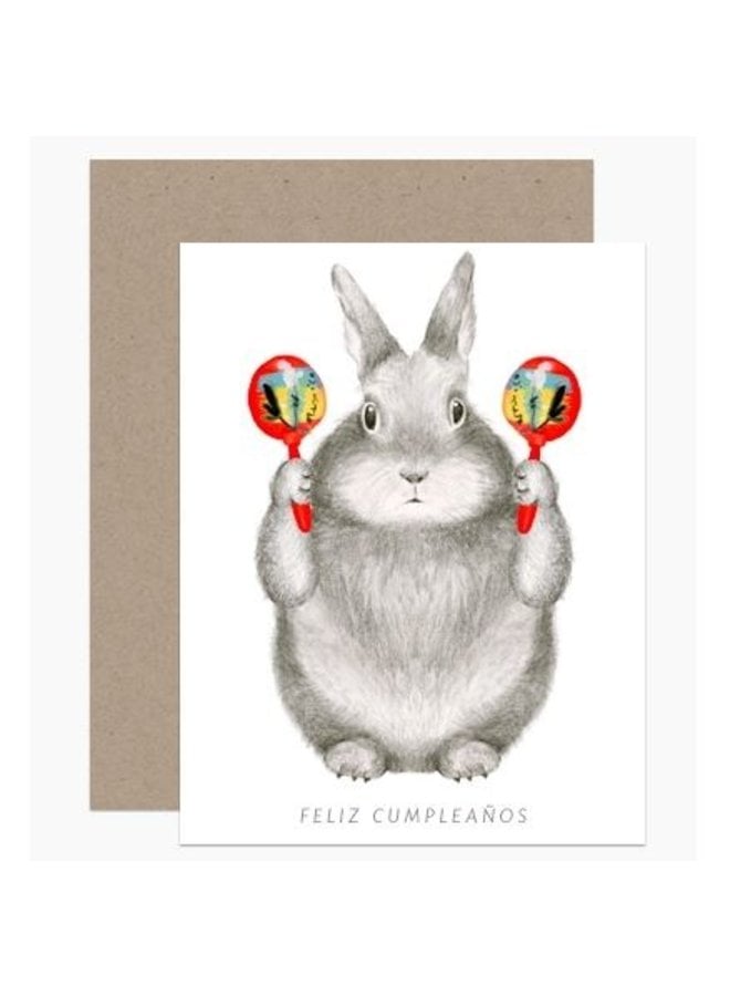 Bunny with Maracas Card